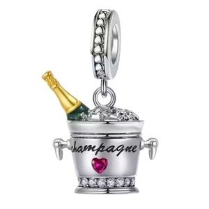S925 Champagne Celebration Dangle Charm Pandora Style